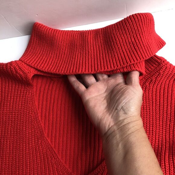 Bar III SWEATER-TOPS RED PLUS SIZE 2X TURTLE NECK AND V OPEN AND THE CHEST  KNIT - Picture 9 of 10